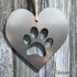 Paw Print Heart - Rustic Rusted Garden Sign
